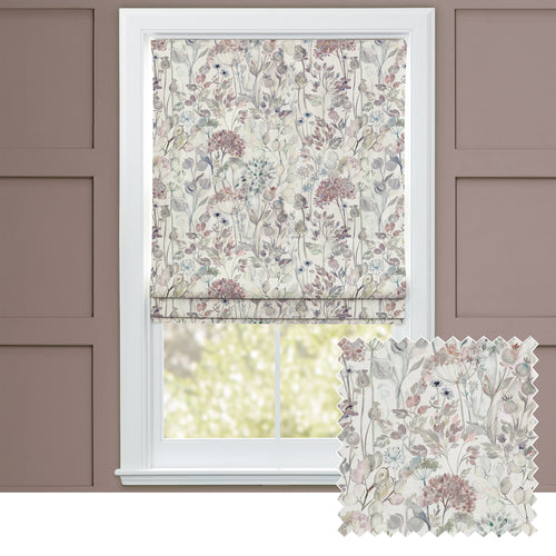 Floral Grey M2M - Country Hedgerow Printed Cotton Made to Measure Roman Blinds Dawn/Cream Voyage Maison