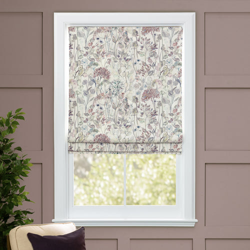 Floral Grey M2M - Country Hedgerow Printed Cotton Made to Measure Roman Blinds Dawn/Cream Voyage Maison