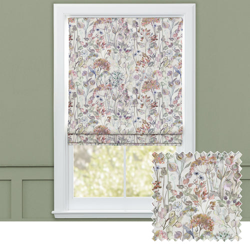 Floral Green M2M - Country Hedgerow Printed Cotton Made to Measure Roman Blinds Dusk/Cream Voyage Maison