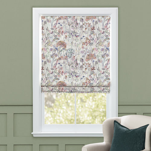 Floral Green M2M - Country Hedgerow Printed Cotton Made to Measure Roman Blinds Dusk/Cream Voyage Maison