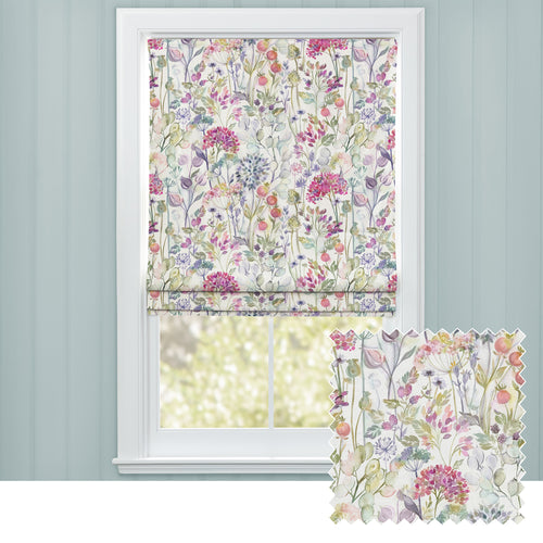 Floral Pink M2M - Country Hedgerow Printed Cotton Made to Measure Roman Blinds Lotus/Cream Voyage Maison