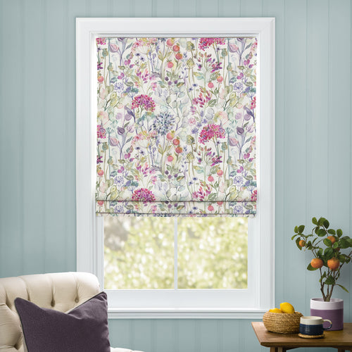 Floral Pink M2M - Country Hedgerow Printed Cotton Made to Measure Roman Blinds Lotus/Cream Voyage Maison