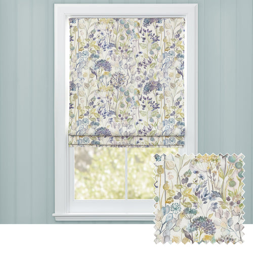 Floral Blue M2M - Country Hedgerow Printed Cotton Made to Measure Roman Blinds Sky/Cream Voyage Maison