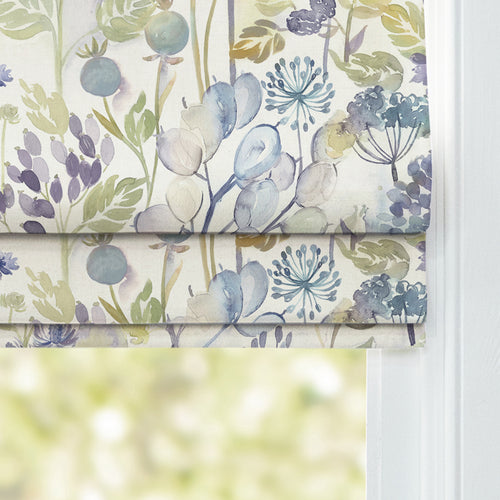 Floral Blue M2M - Country Hedgerow Printed Cotton Made to Measure Roman Blinds Sky/Cream Voyage Maison