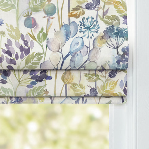 Floral Purple M2M - Country Hedgerow Printed Cotton Made to Measure Roman Blinds Violet/Cream Voyage Maison