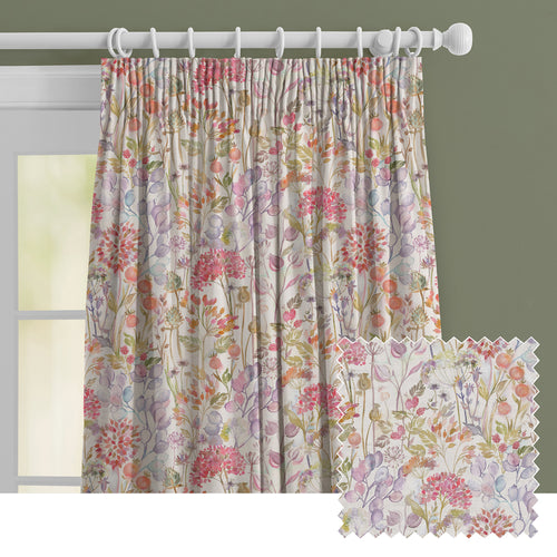 Floral Red M2M - Country Hedgerow Printed Made to Measure Curtains Autumn Voyage Maison