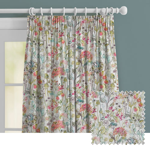 Floral Multi M2M - Country Hedgerow Printed Made to Measure Curtains Coral Voyage Maison