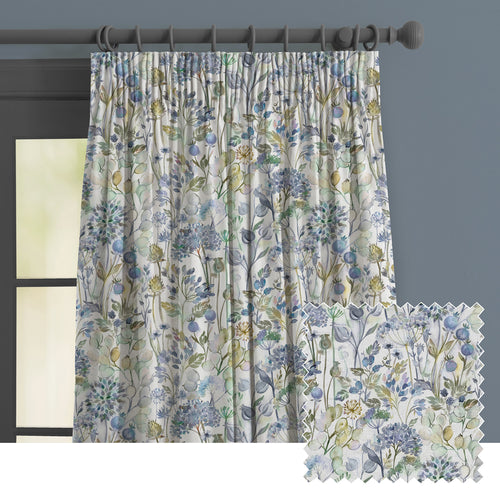 Floral Blue M2M - Country Hedgerow Printed Made to Measure Curtains Crocus Voyage Maison