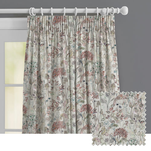 Floral Grey M2M - Country Hedgerow Printed Made to Measure Curtains Dawn Voyage Maison