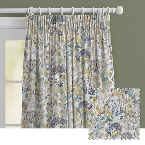 Floral Purple M2M - Country Hedgerow Linen Printed Made to Measure Curtains Violet Voyage Maison