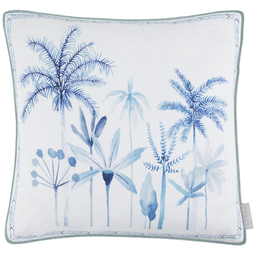 Floral Blue Cushions - Cozzo Printed Piped Feather Filled Cushion Cobalt Voyage Maison
