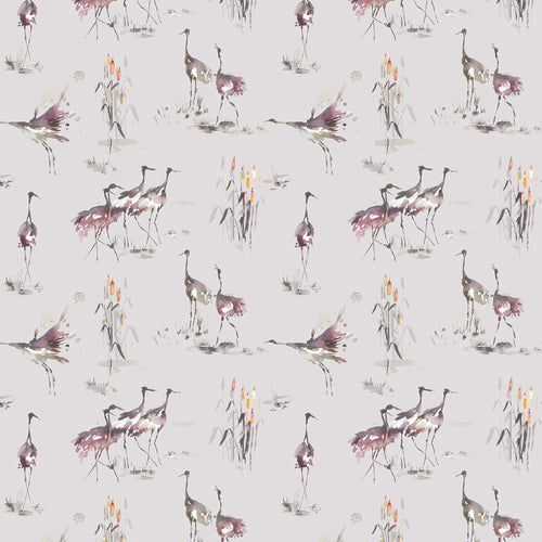 Animal Red Fabric - Cranes Printed Fabric (By The Metre) Tourmaline/Natural Voyage Maison