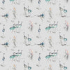 Cranes Printed Fabric (By The Metre) Cobalt