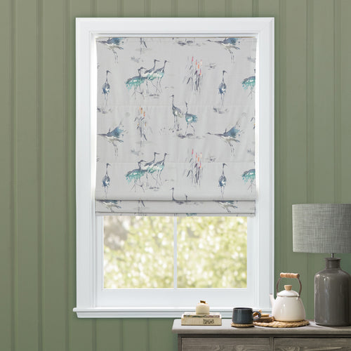 Animal Blue M2M - Cranes Printed Made to Measure Roman Blinds Cobalt Voyage Maison