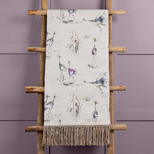 Animal Grey Throws - Cranes Printed Throw Ironstone Voyage Maison