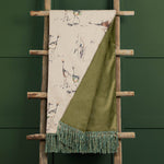 Voyage Maison Cranes Printed Throw in Peridot Linen