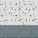 Voyage Maison Cranes 1.4m Wide Width Wallpaper in Cobalt