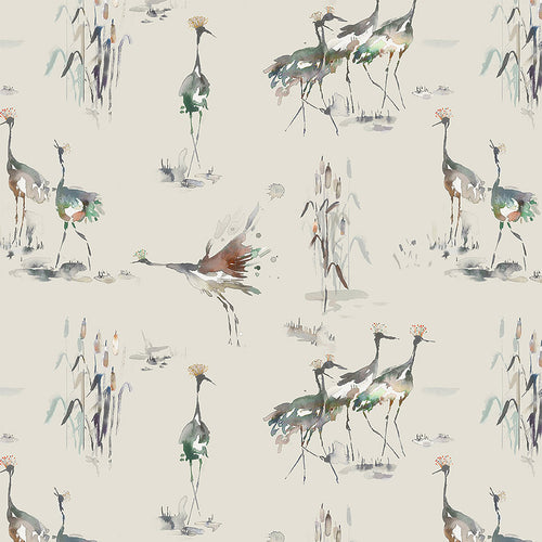  Samples - Cranes  Wallpaper Sample Peridot Voyage Maison