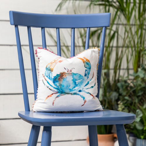 Voyage Maison Crustaceans Small Printed Feather Cushion in Cobalt
