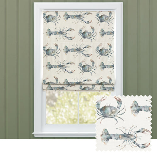 Animal Grey M2M - Crustaceans Printed Cotton Made to Measure Roman Blinds Slate Voyage Maison