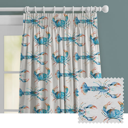 Animal Blue M2M - Crustaceans Printed Made to Measure Curtains Cobalt Voyage Maison