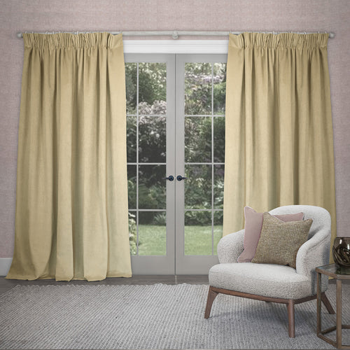 Plain Cream Curtains - Cube Velvet Pencil Pleat Curtains Feather Voyage Maison