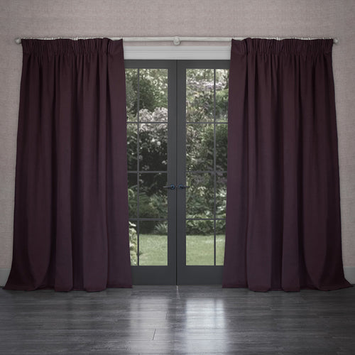 Plain Purple Curtains - Cube Velvet Pencil Pleat Curtains Mauve Voyage Maison