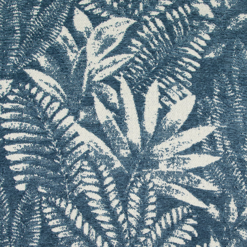 Plain Blue Fabric - Dalby Velvet Jacquard Fabric (By The Metre) Bluebell Voyage Maison