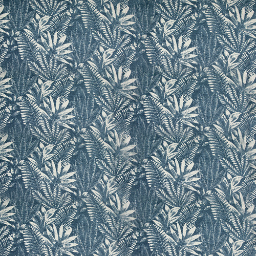 Plain Blue Fabric - Dalby Velvet Jacquard Fabric (By The Metre) Bluebell Voyage Maison