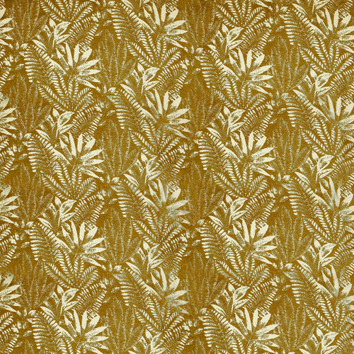Plain Gold Fabric - Dalby Velvet Jacquard Fabric (By The Metre) Gold Voyage Maison