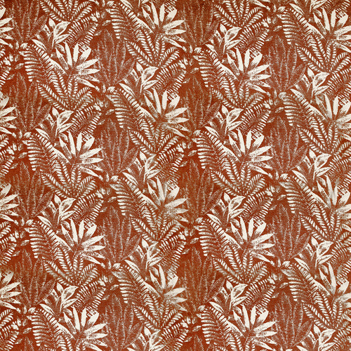 Plain Orange Fabric - Dalby Velvet Jacquard Fabric (By The Metre) Sunset Voyage Maison