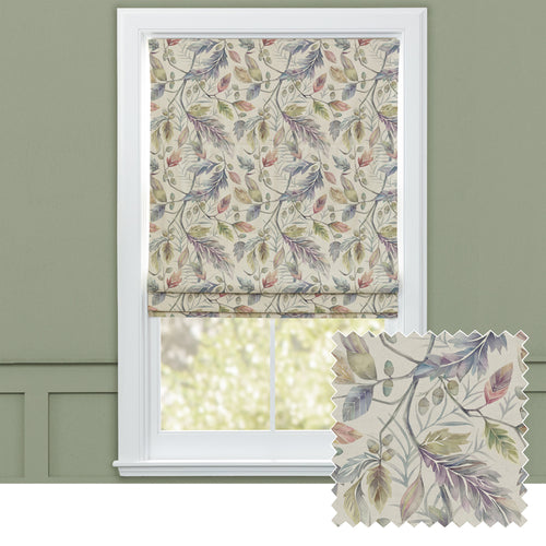 Floral Purple M2M - Danbury Printed Cotton Made to Measure Roman Blinds Loganberry Voyage Maison