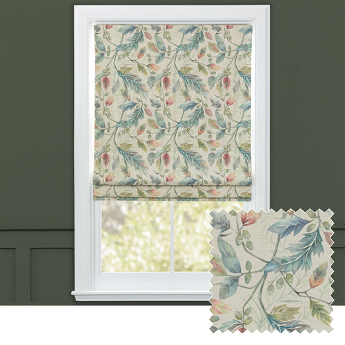 Floral Blue M2M - Danbury Printed Cotton Made to Measure Roman Blinds Pomegranate Voyage Maison