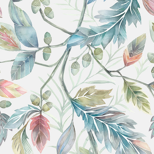 Floral Blue M2M - Danbury Printed Cotton Made to Measure Roman Blinds Pomegranate Voyage Maison