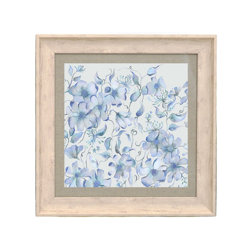 Floral Blue Wall Art - Daphne  Framed Print Birch/Delft Blue Voyage Maison