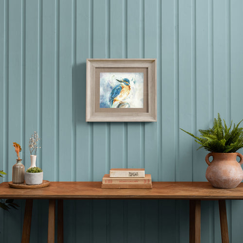 Animal Blue Wall Art - Darting Kingfisher  Framed Print Birch Voyage Maison