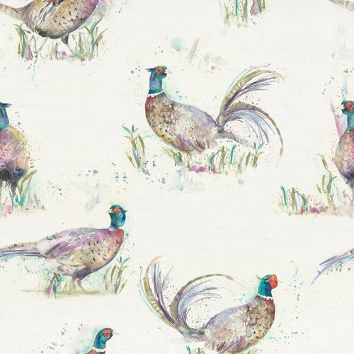  Samples - Dashing Pheasants Printed Fabric Sample Swatch Multi Voyage Maison