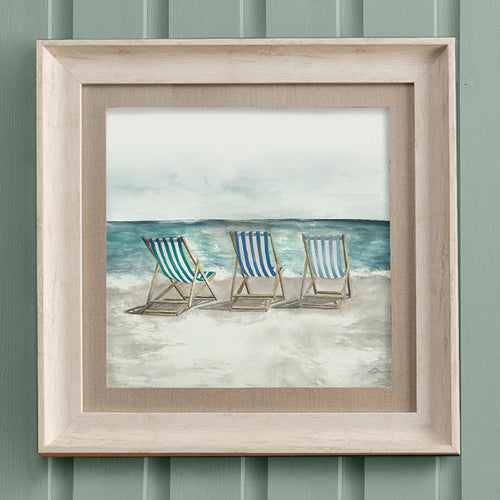Abstract Blue Wall Art - Deck Chair Square Framed Print Birch Voyage Maison