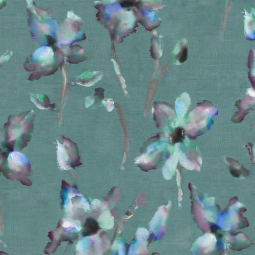 Abstract Blue Fabric - Degas Printed Fabric (By The Metre) Azurite Voyage Maison