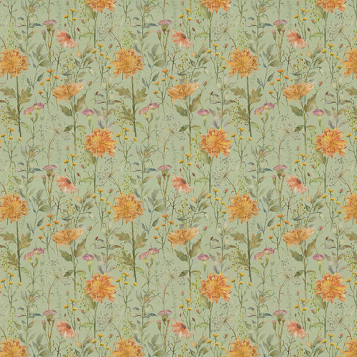 Floral Green Fabric - Delamere Printed Cotton Fabric (By The Metre) Sage Voyage Maison