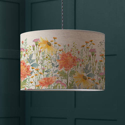 Floral Orange Lighting - Delamere Eva Printed Lamp Shade Linen Voyage Maison