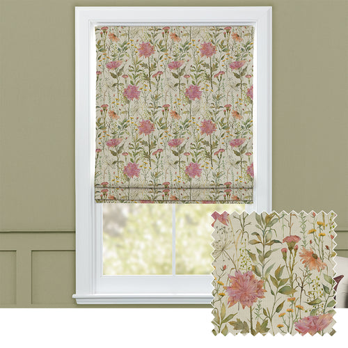 Floral Pink M2M - Delamere Printed Cotton Made to Measure Roman Blinds Blossom Voyage Maison