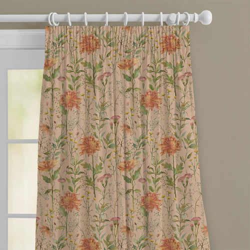 Floral Orange M2M - Delamere Printed Cotton Made to Measure Curtains Apricot Voyage Maison