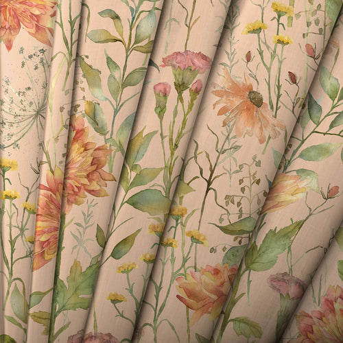 Floral Orange M2M - Delamere Printed Cotton Made to Measure Curtains Apricot Voyage Maison