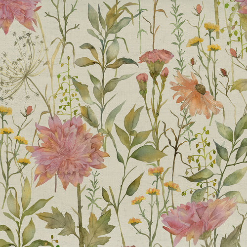 Floral Pink M2M - Delamere Printed Cotton Made to Measure Curtains Blossom Voyage Maison