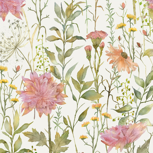 Floral Pink Wallpaper - Delamere  1.4m Wide Width Wallpaper (By The Metre) Blossom Voyage Maison