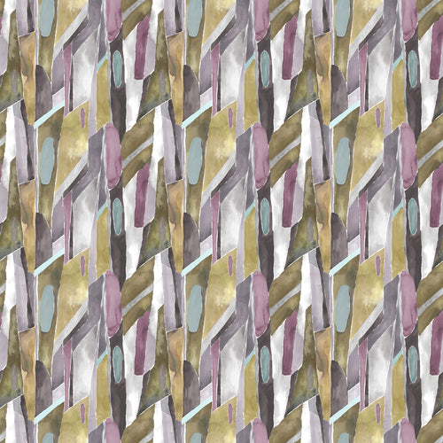 Abstract Purple Fabric - Delaunay Printed Fabric (By The Metre) Ironstone Voyage Maison