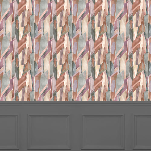 Abstract Orange Wallpaper - Delaunay  1.4m Wide Width Wallpaper (By The Metre) Amber Voyage Maison