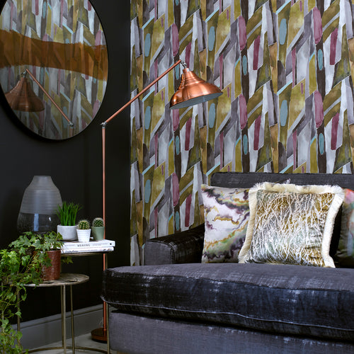 Abstract Purple Wallpaper - Delaunay  1.4m Wide Width Wallpaper (By The Metre) Ironstone Voyage Maison