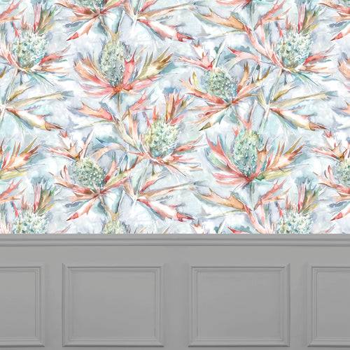 Floral Orange Wallpaper - Derwent  1.4m Wide Width Wallpaper (By The Metre) Russett Voyage Maison